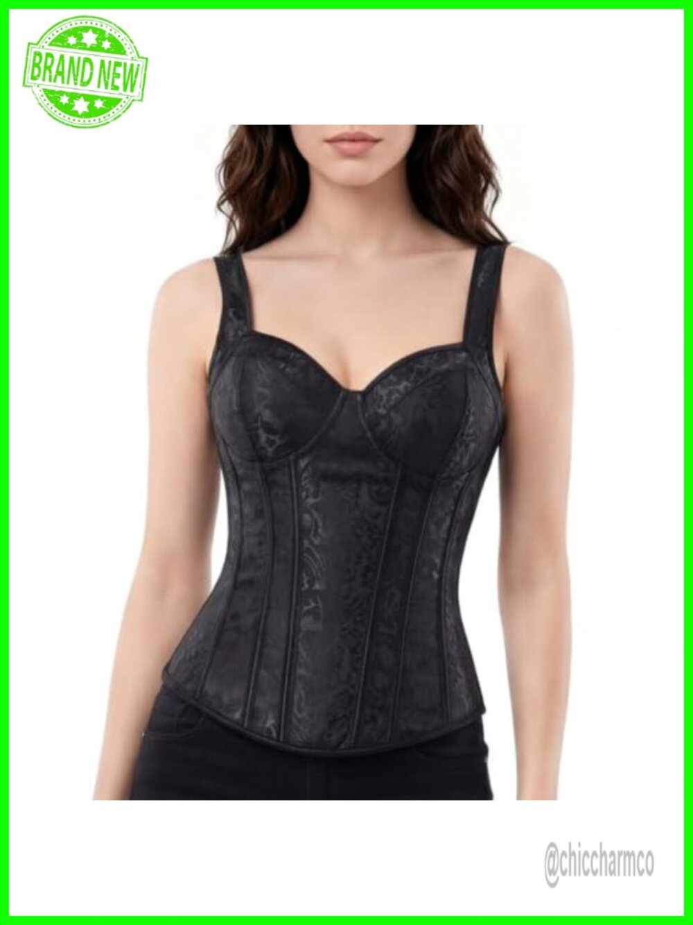 Overbust Corset Top Victorian Lace Bustier Renaissance Steampunk Costume
